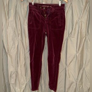 American Eagle Maroon Corduroy Pants